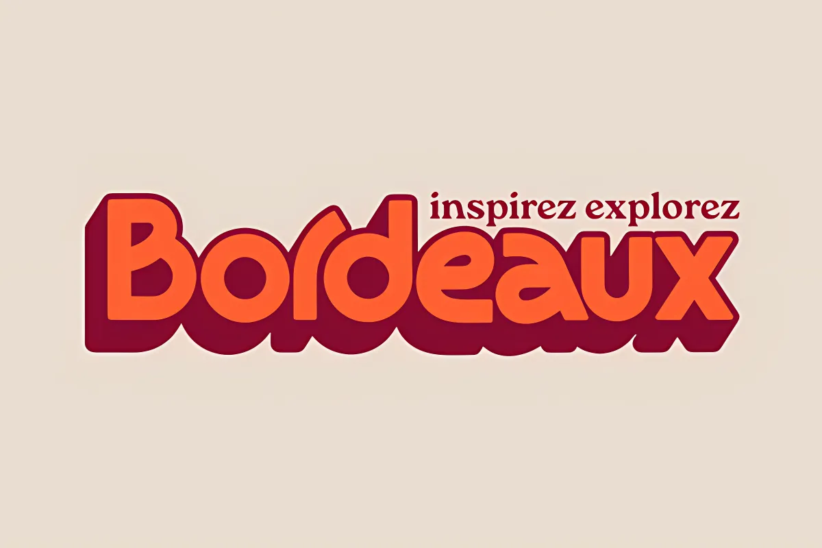 Logo de Bordeaux avec le slogan 'inspirez explorez' sur fond beige